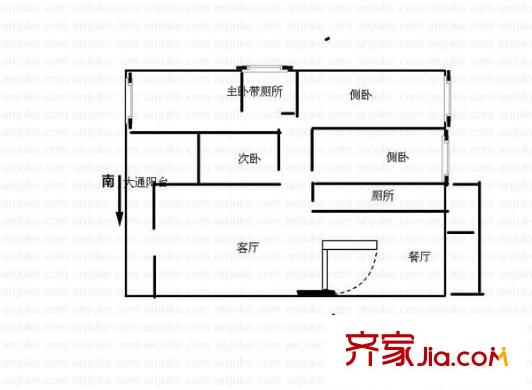 景灣小區(qū)戶(hù)型圖3室2廳 戶(hù)型圖 3室2廳2衛(wèi)1廚