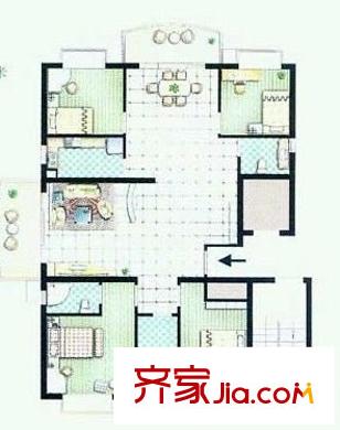 宏景名廈戶型圖4室2廳 戶型圖 4室2廳2衛(wèi)1廚