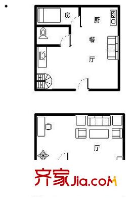 宏景名廈戶型圖2室2廳1衛(wèi)1廚  戶型圖 2室2廳1衛(wèi)1廚