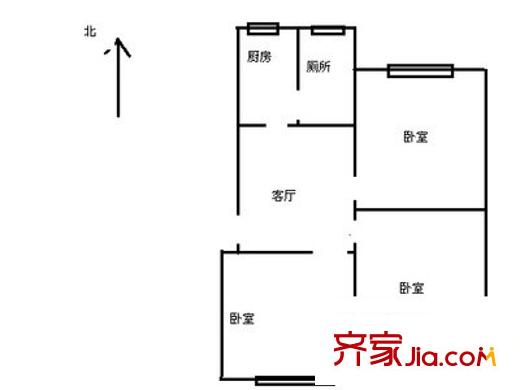 涂家沖社區(qū)戶型圖3室1廳1衛(wèi)1廚  戶型圖 3室1廳1衛(wèi)1廚