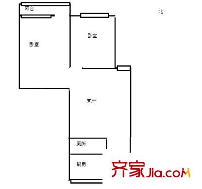 涂家沖社區(qū)戶型圖2室1廳1衛(wèi)1廚  戶型圖 2室1廳1衛(wèi)1廚