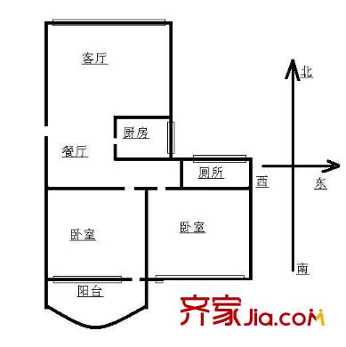 華麗家族戶型圖2室2廳1衛(wèi)1廚  戶型圖 2室2廳1衛(wèi)1廚