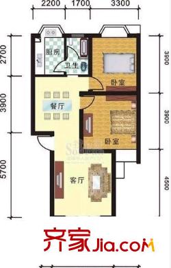 華麗家族戶型圖2室1廳1衛(wèi)1廚  戶型圖 2室1廳1衛(wèi)1廚