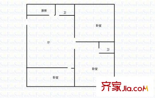 金泰小區(qū)戶型圖3室2廳 戶型圖  3室2廳1衛(wèi)1廚