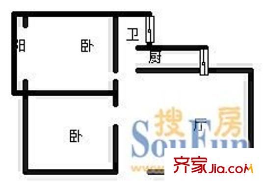 金泰小區(qū)戶型圖2室2廳 戶型圖  2室2廳1衛(wèi)1廚