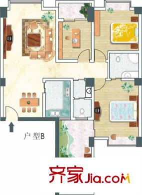 榮鑫家園戶型圖2室2廳2衛(wèi)1廚 戶型圖 2室2廳2衛(wèi)1廚