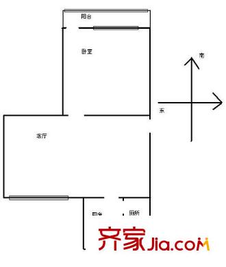 涂家沖社區(qū)戶(hù)型圖1室1廳1衛(wèi)1廚  戶(hù)型圖 1室1廳1衛(wèi)1廚