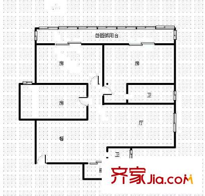 華麗家族戶型圖3室2廳2衛(wèi)1廚 戶型圖 3室2廳2衛(wèi)1廚