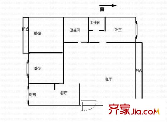 望興景園戶型圖3室2廳2衛(wèi)1廚  戶型圖 3室2廳2衛(wèi)1廚