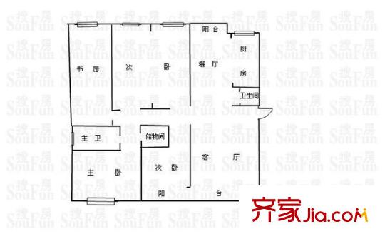 聯(lián)通小區(qū)戶型圖4室2廳 戶型圖 4室2廳2衛(wèi)1廚