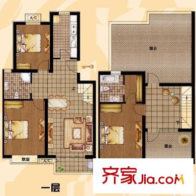 萬象新天戶型圖3室2廳1衛(wèi)1廚  戶型圖 3室2廳1衛(wèi)1廚