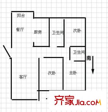湘林小區(qū)戶型圖3室2廳 戶型圖 3室2廳2衛(wèi)1廚