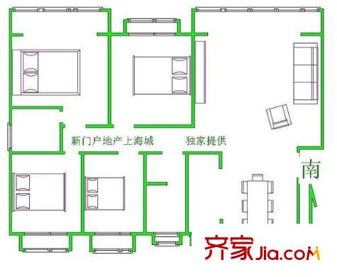 湘林小區(qū)戶型圖4室2廳 戶型圖 4室2廳2衛(wèi)1廚