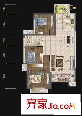 湘林小區(qū)戶型圖3室2廳 戶型圖 3室2廳1衛(wèi)1廚