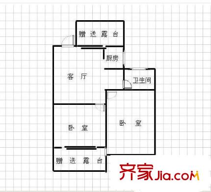 鑫湘佳園戶型圖2室1廳 戶型圖 2室1廳1衛(wèi)1廚