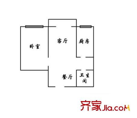 鑫湘佳園戶型圖1室1廳 戶型圖 1室1廳1衛(wèi)1廚