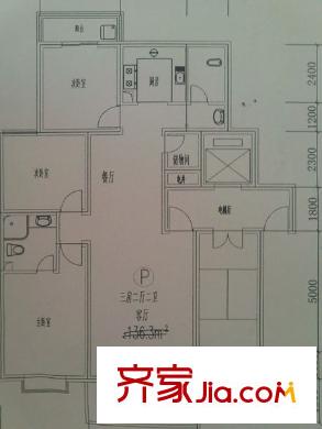 泰禹彩云之翼 3室 戶型圖