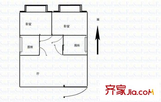 泉塘小區(qū)戶型圖2室2廳1衛(wèi)1廚  戶型圖 2室2廳1衛(wèi)1廚