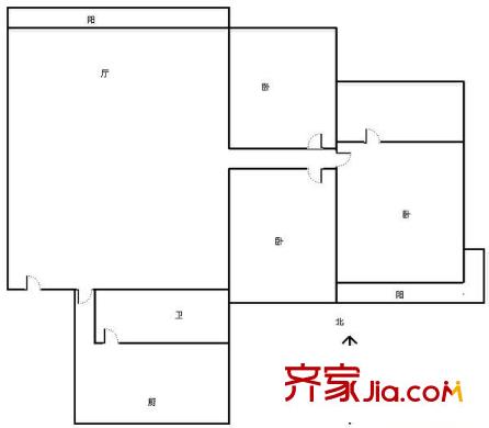 新華聯(lián)家園戶型圖3室2廳2衛(wèi)1廚 戶型圖 3室2廳2衛(wèi)1廚