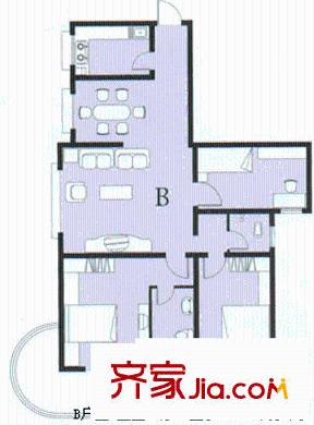 新華聯(lián)家園戶型圖3室2廳2衛(wèi)1廚