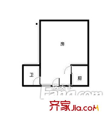 左岸右岸戶型圖1室0廳1衛(wèi)1廚   戶型圖 1室1衛(wèi)1廚