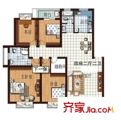 泰禹彩云之翼戶型圖4室2廳2衛(wèi)1廚  戶型圖 4室2廳2衛(wèi)1廚