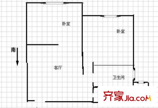 高升金典商務樓戶型圖2室1廳 戶型圖 2室1廳1衛(wèi)1廚