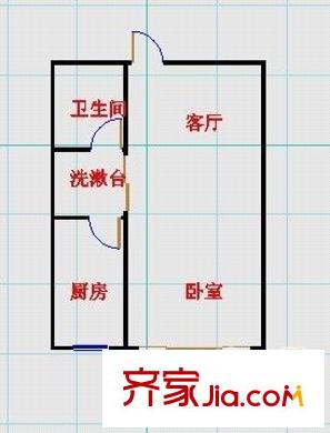 中星苑戶型圖1室1廳 戶型圖 1室1廳1衛(wèi)1廚
