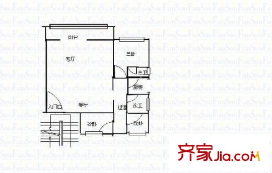 中星苑戶型圖3室2廳 戶型圖 3室2廳2衛(wèi)1廚