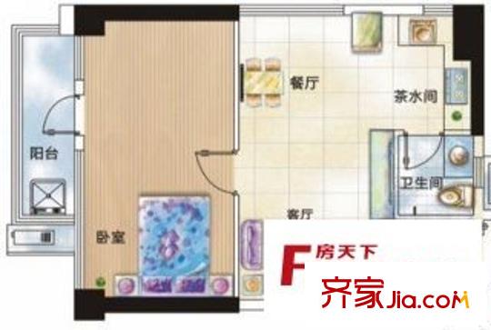 BOBO國際戶型圖1室1廳1衛(wèi)1廚  戶型圖 1室1廳1衛(wèi)1廚