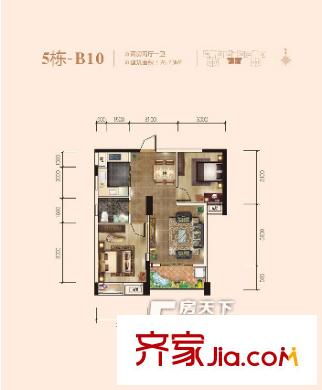 爵士湘戶型圖2室2廳 戶型圖 2室2廳1衛(wèi)1廚