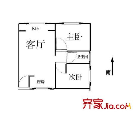 圣力華苑戶(hù)型圖2室2廳1衛(wèi)1廚  戶(hù)型圖 2室2廳1衛(wèi)1廚