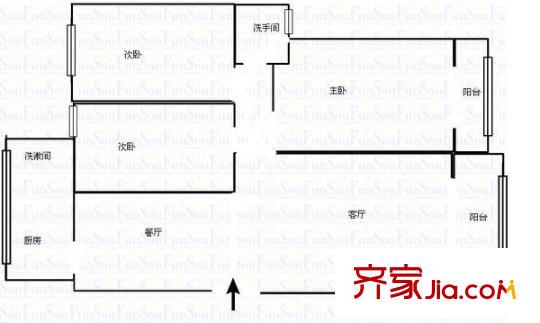 望興景園戶型圖3室2廳1衛(wèi)1廚  戶型圖 3室2廳1衛(wèi)1廚