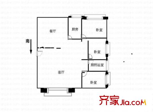 金帆小區(qū)戶型圖3室2廳1衛(wèi)1廚 戶型圖 3室2廳1衛(wèi)1廚