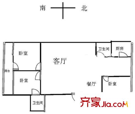 廣泰家園戶型圖3室2廳 戶型圖 3室2廳2衛(wèi)1廚