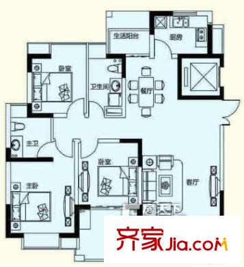 歸心苑戶型圖3室2廳2衛(wèi)1廚 戶型圖 3室2廳2衛(wèi)1廚