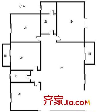 愿景童話里戶型圖4室2廳2衛(wèi)1廚 戶型 4室2廳2衛(wèi)1廚