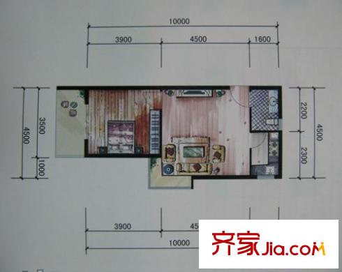 金領(lǐng)家族戶型圖1室1廳 戶型圖 1室1廳1衛(wèi)1廚