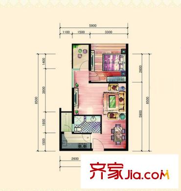 金領(lǐng)家族戶型圖1室1廳 戶型圖 1室1廳1衛(wèi)1廚