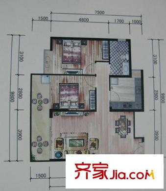 金領(lǐng)家族戶型圖2房2廳 戶型圖 2室2廳1衛(wèi)