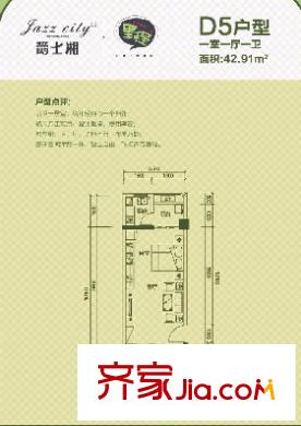爵士湘戶型圖1室1廳 戶型圖 1室1廳1衛(wèi)1廚