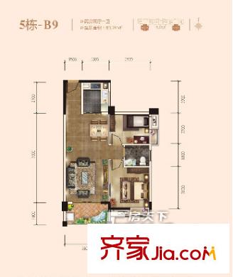爵士湘戶型圖2室2廳 戶型圖 2室2廳1衛(wèi)1廚