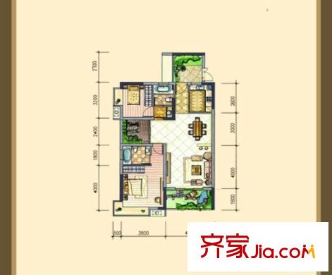 星城榮域戶型圖2室2廳 戶型圖 2室2廳1衛(wèi)1廚