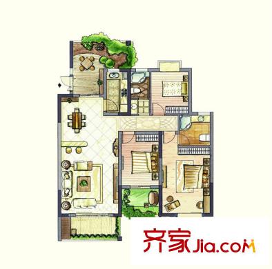 星城榮域戶型圖A8-1戶型 3室2廳2衛(wèi)