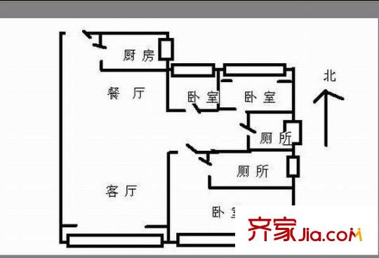 翡翠林居戶型圖3室2廳2衛(wèi)1廚  戶型圖 3室2廳2衛(wèi)1廚