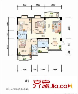 圓夢完美生活戶型圖3室2廳2衛(wèi)1廚  戶型圖 3室2廳2衛(wèi)1廚