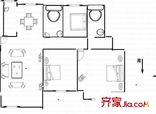 碧桂園藍(lán)天花語 3室 戶型圖