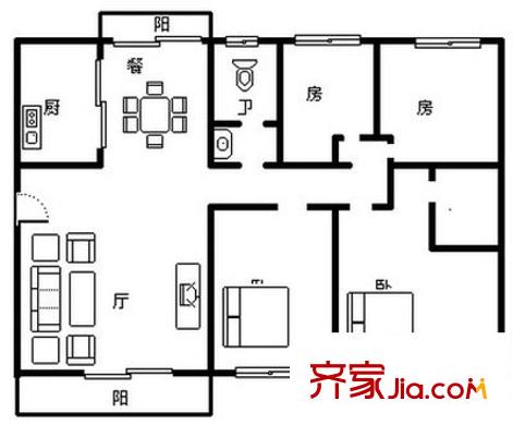 碧桂園藍天花語 4室 戶型圖