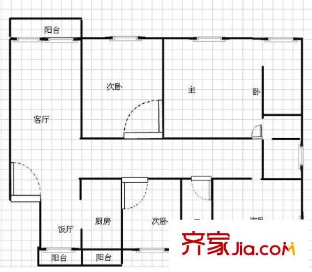 碧桂園藍(lán)天花語 4室 戶型圖