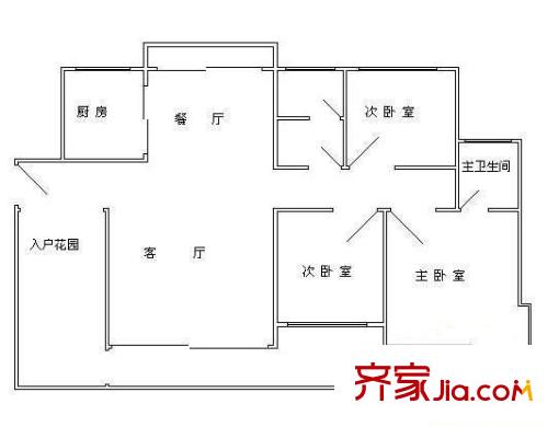 歸心苑戶型圖3室2廳2衛(wèi)1廚  戶型圖 3室2廳2衛(wèi)1廚